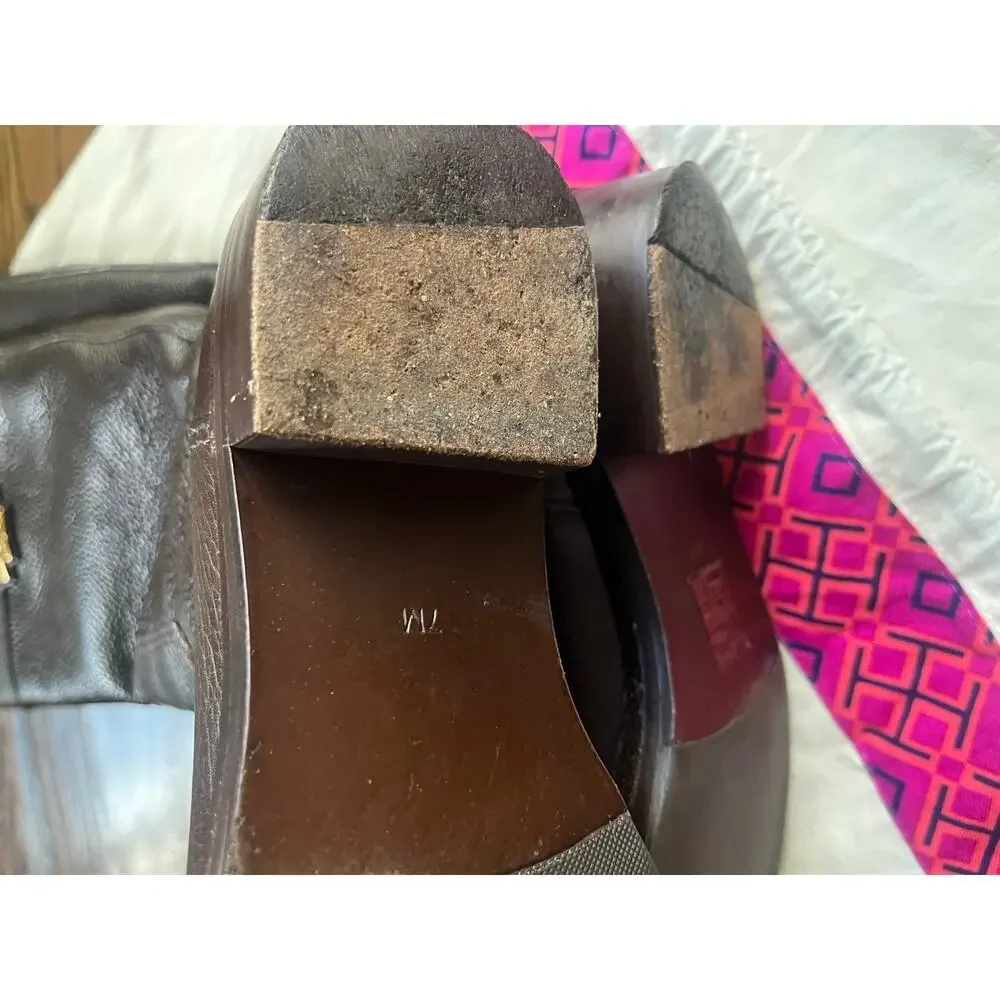 Tory Burch Riding Boots Chocolate Brown women size 7 M